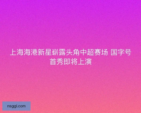 上海海港新星崭露头角中超赛场 国字号首秀即将上演 上海海港新星崭露头角中超赛场 国字号首秀即将上演